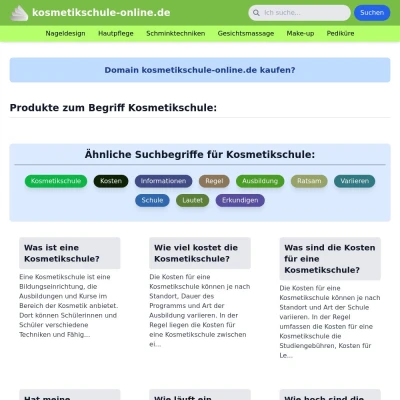 Screenshot kosmetikschule-online.de