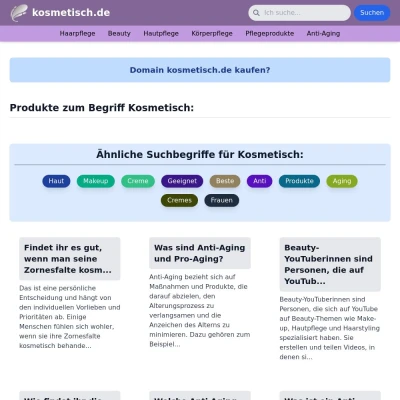 Screenshot kosmetisch.de