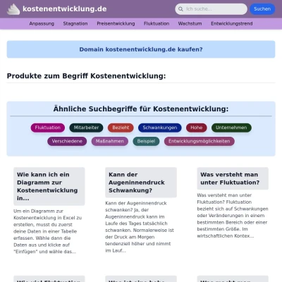 Screenshot kostenentwicklung.de