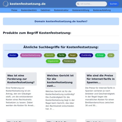 Screenshot kostenfestsetzung.de