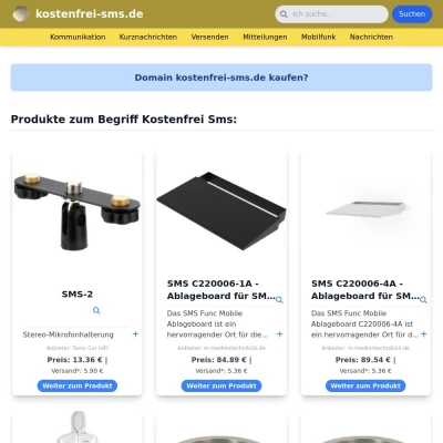Screenshot kostenfrei-sms.de