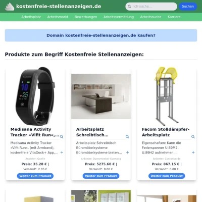 Screenshot kostenfreie-stellenanzeigen.de