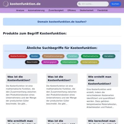 Screenshot kostenfunktion.de