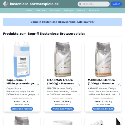 Screenshot kostenlose-browserspiele.de