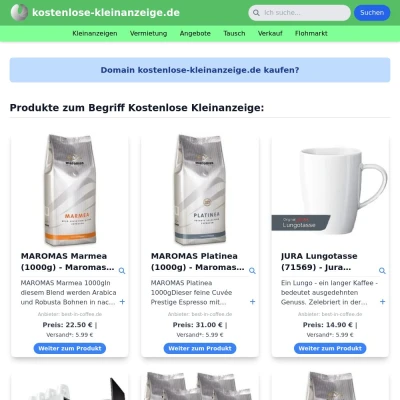 Screenshot kostenlose-kleinanzeige.de