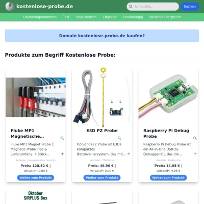 Screenshot kostenlose-probe.de