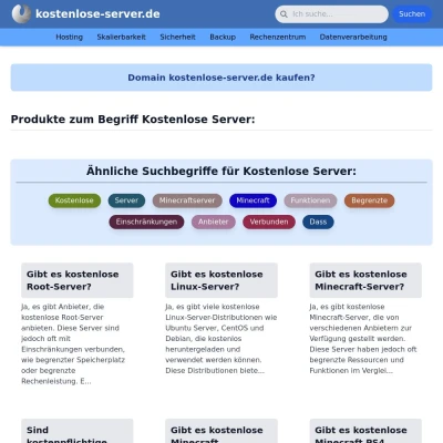 Screenshot kostenlose-server.de