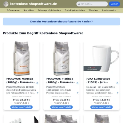 Screenshot kostenlose-shopsoftware.de