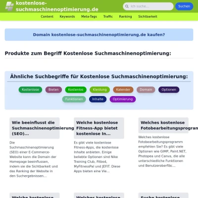 Screenshot kostenlose-suchmaschinenoptimierung.de