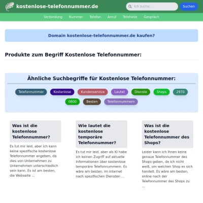 Screenshot kostenlose-telefonnummer.de