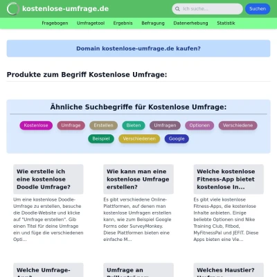 Screenshot kostenlose-umfrage.de