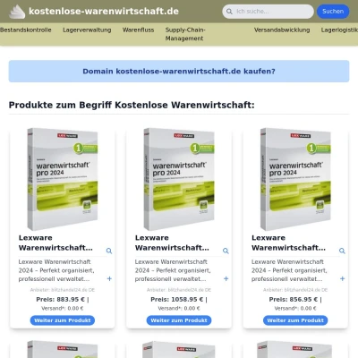 Screenshot kostenlose-warenwirtschaft.de