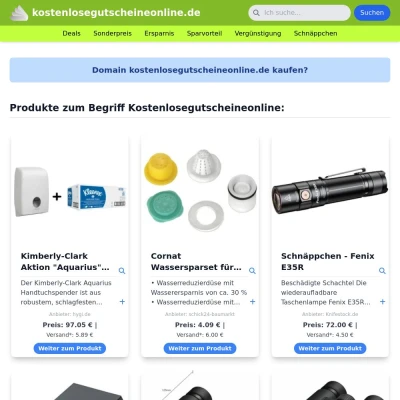 Screenshot kostenlosegutscheineonline.de