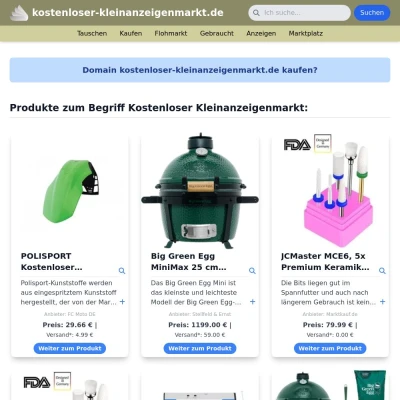 Screenshot kostenloser-kleinanzeigenmarkt.de