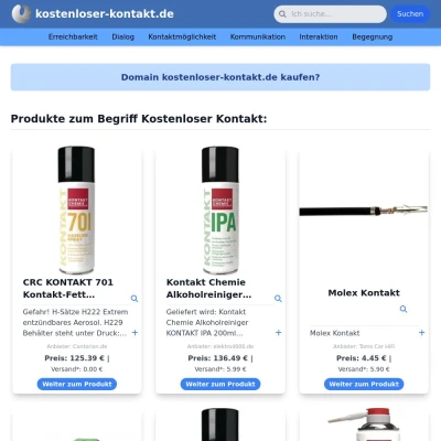 Screenshot kostenloser-kontakt.de