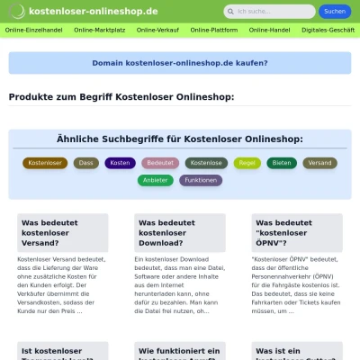 Screenshot kostenloser-onlineshop.de