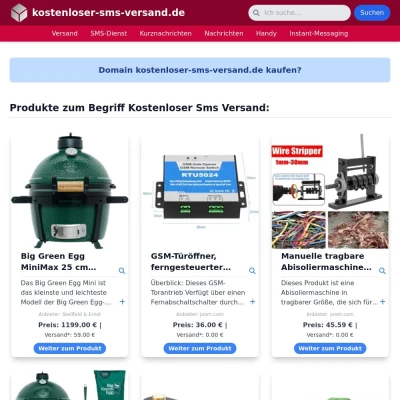 Screenshot kostenloser-sms-versand.de