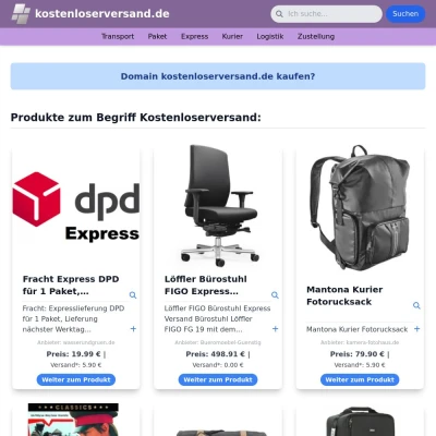 Screenshot kostenloserversand.de