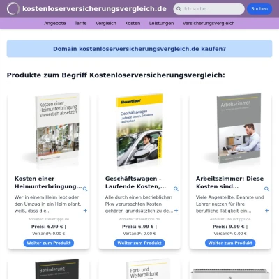 Screenshot kostenloserversicherungsvergleich.de