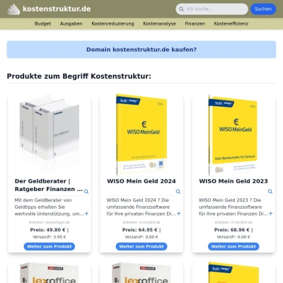 Screenshot kostenstruktur.de