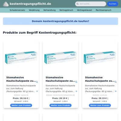 Screenshot kostentragungspflicht.de