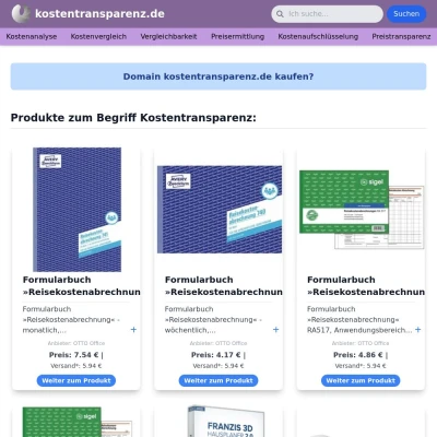 Screenshot kostentransparenz.de