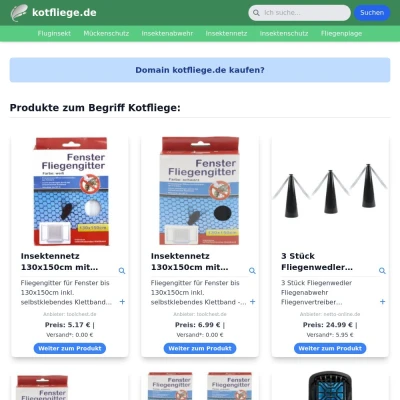 Screenshot kotfliege.de