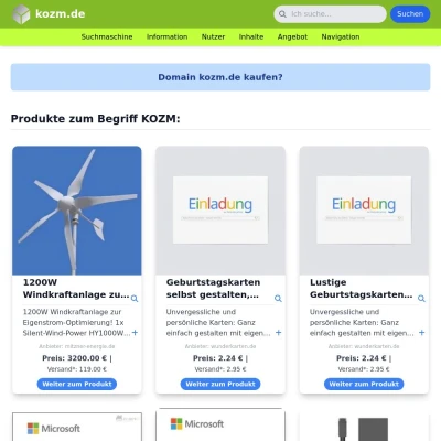 Screenshot kozm.de