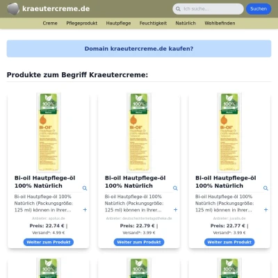 Screenshot kraeutercreme.de