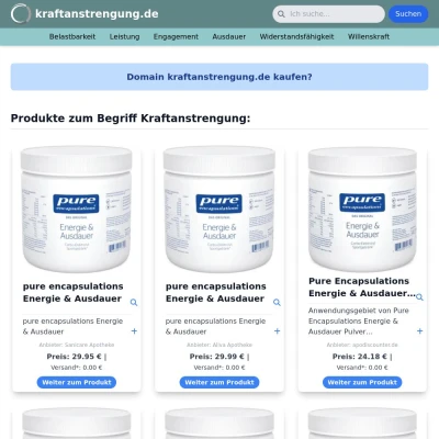 Screenshot kraftanstrengung.de