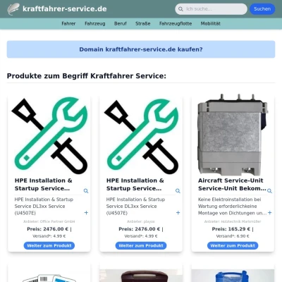 Screenshot kraftfahrer-service.de