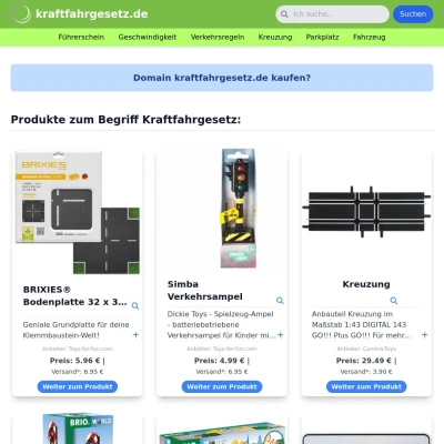 Screenshot kraftfahrgesetz.de