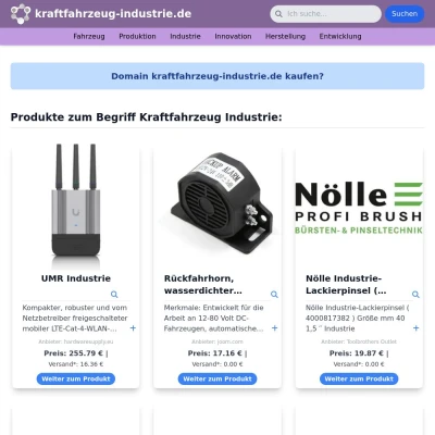 Screenshot kraftfahrzeug-industrie.de