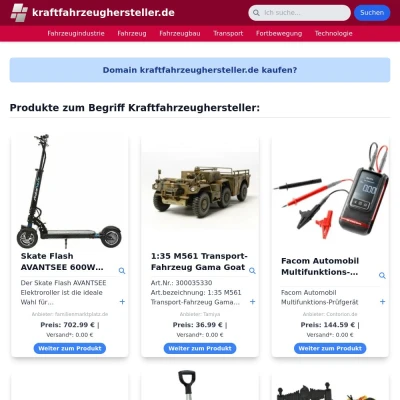 Screenshot kraftfahrzeughersteller.de