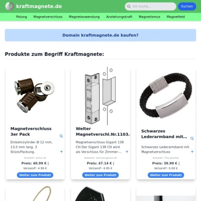 Screenshot kraftmagnete.de