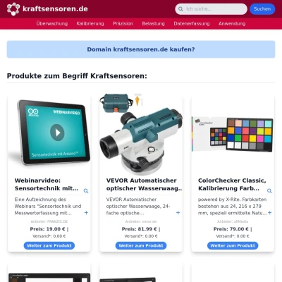 Screenshot kraftsensoren.de