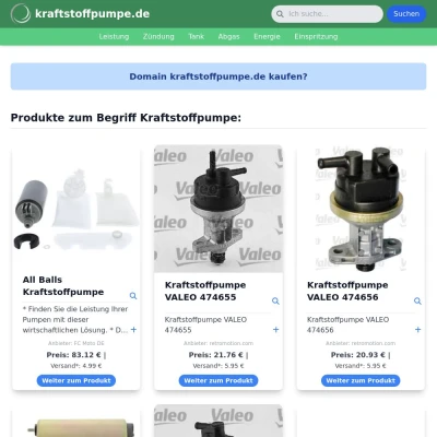 Screenshot kraftstoffpumpe.de