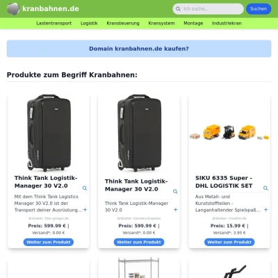 Screenshot kranbahnen.de