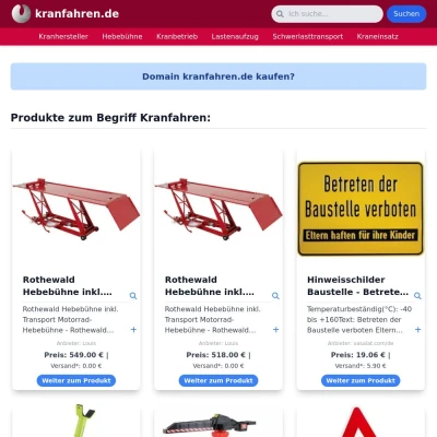 Screenshot kranfahren.de