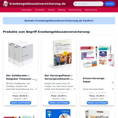 Screenshot krankengeldzusatzversicherung.de