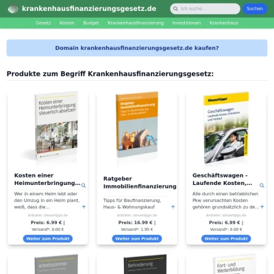 Screenshot krankenhausfinanzierungsgesetz.de