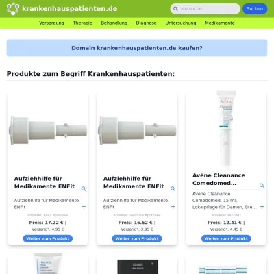 Screenshot krankenhauspatienten.de