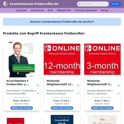 Screenshot krankenkasse-freiberufler.de