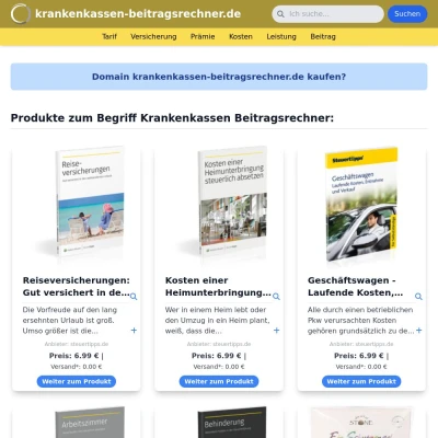 Screenshot krankenkassen-beitragsrechner.de