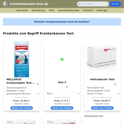 Screenshot krankenkassen-test.de