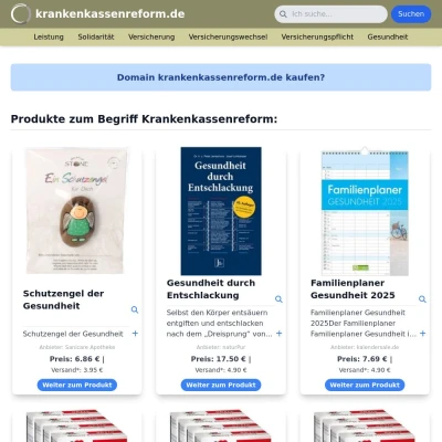 Screenshot krankenkassenreform.de