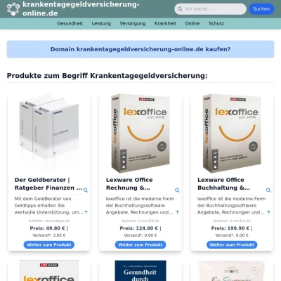 Screenshot krankentagegeldversicherung-online.de