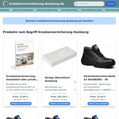 Screenshot krankenversicherung-duisburg.de