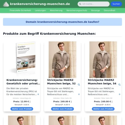 Screenshot krankenversicherung-muenchen.de