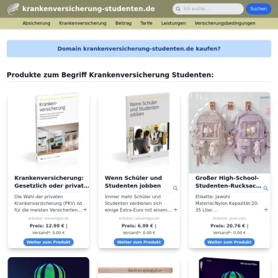 Screenshot krankenversicherung-studenten.de